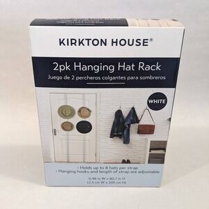 Kirkton House 2pk Hanging Hat Rack Over Door Adjustable 16 Hat Capacity New